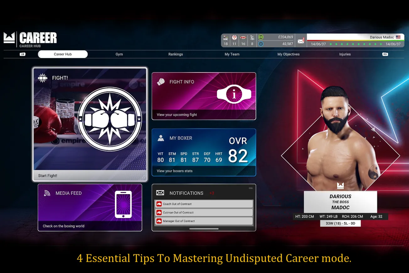 4 Essential Tips To Mastering Undisputed Career mode.